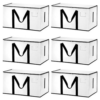 Extra Large Moving Bags, 6 Pack with Reinforced Handles and Zipper Storage Tote Packing Bags
