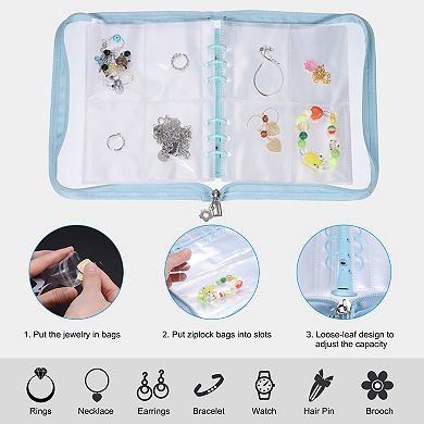 1 Set Transparent Earring Organizer Book Clear Travel Jewelry Earring Organizer with Pocket