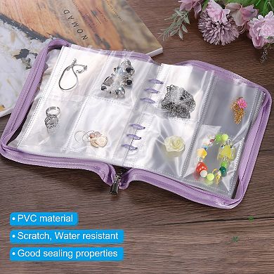 1 Set Transparent Earring Organizer Book Clear Travel Jewelry Earring Organizer with Pocket