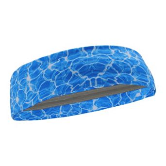 Breathable Headband Printed Sweat Headband for Sport Lake Blue 1 pc
