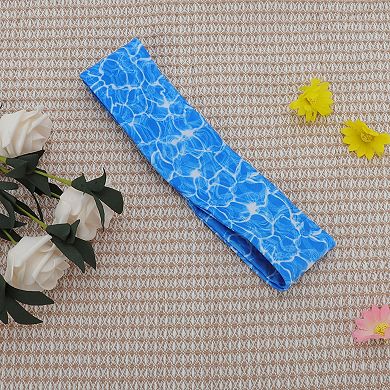 Breathable Headband Printed Sweat Headband for Sport Lake Blue 1 Pc