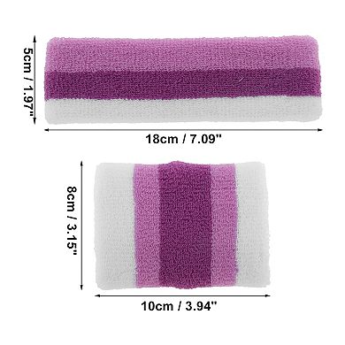 Breathable Headband with Wristband Sweat Headband for Sports 1 Set