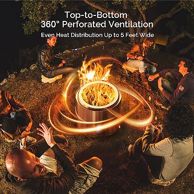 Sersper 19 Inch Fire Pit with Stainless Steel