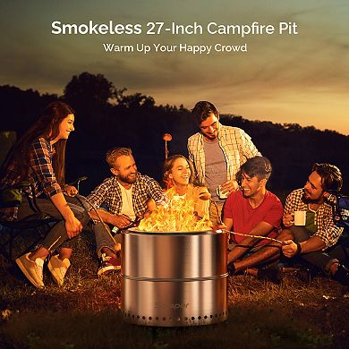 Sersper 19 Inch Fire Pit with Stainless Steel