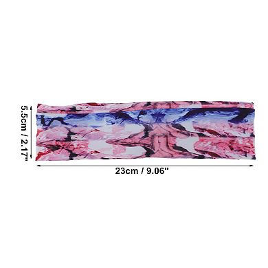 Breathable Headband Printed Sweat Headband for Sport Pink Purple 1 Pc