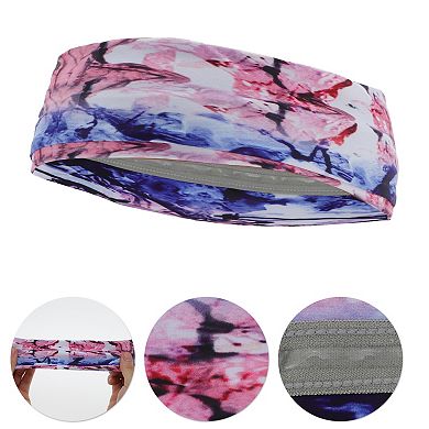 Breathable Headband Printed Sweat Headband for Sport Pink Purple 1 Pc