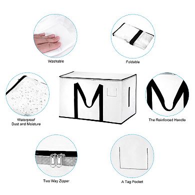 Extra Large Moving Bags, 2 Pcs Large Bag with Reinforced Handles and Zipper Storage Tote Packing Bag