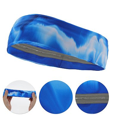 Breathable Headband Printed Sweat Headband for Sport Dark Blue 1 Pc