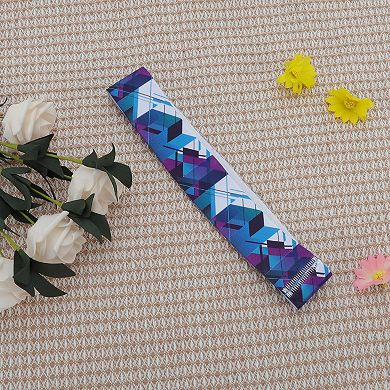 Breathable Headband Textured Sweat Headband for Yoga Blue 1 Pc