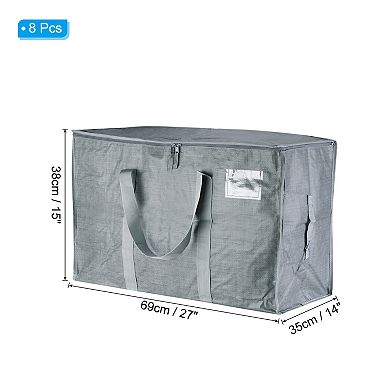 Extra Large Moving Bags, 8 Pack with Reinforced Handles and Zipper Storage Tote Packing Bags