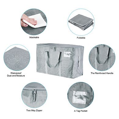 Extra Large Moving Bags, 8 Pack with Reinforced Handles and Zipper Storage Tote Packing Bags