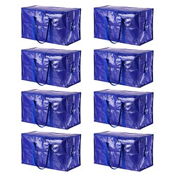 Extra Large Moving Bags, 8 Pack with Reinforced Handles and Zipper Storage Tote Packing Bags