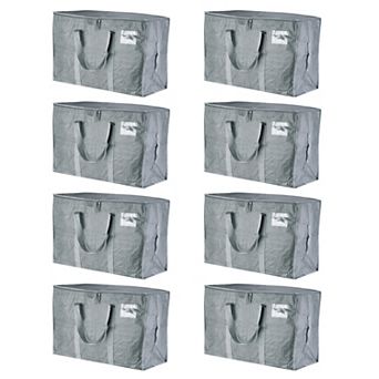 Extra Large Moving Bags, 8 Pack with Reinforced Handles and Zipper Storage Tote Packing Bags