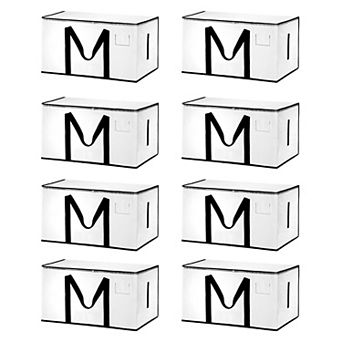 Extra Large Moving Bags, 8 Pack with Reinforced Handles and Zipper Storage Tote Packing Bags