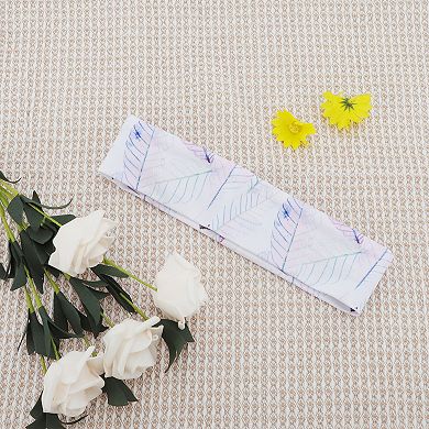 Breathable Headband Printed Sweat Headband for Sport Pink White 1 Pc