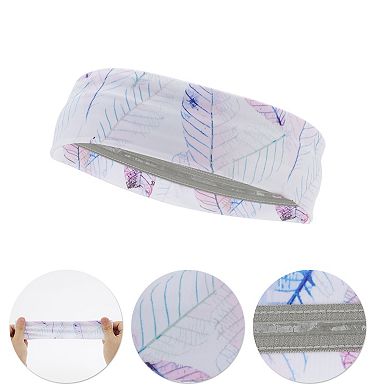 Breathable Headband Printed Sweat Headband for Sport Pink White 1 Pc