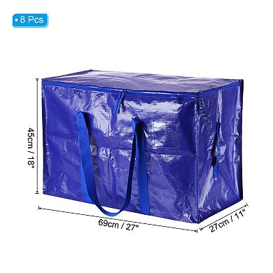 Extra Large Moving Bags, 8 Pack Bags with Reinforced Handles and Zipper Storage Tote Packing Bags