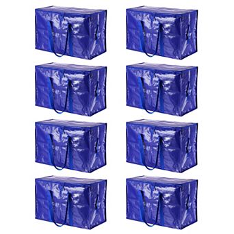 Extra Large Moving Bags, 8 Pack Bags with Reinforced Handles and Zipper Storage Tote Packing Bags