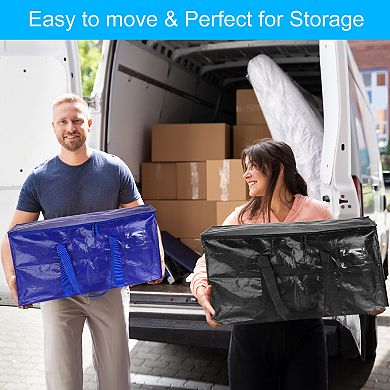 Extra Large Moving Bags, 2 Pcs with Reinforced Handles and Zipper Storage Tote Packing Bags