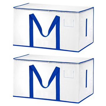 Extra Large Moving Bags, 2 pc with Reinforced Handles and Zipper Storage Tote Packing Bags