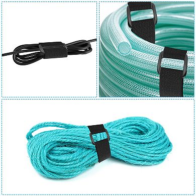 Hook and Loop Straps with 25Pcs Plastic Buckle, Fastening Cinch Strap