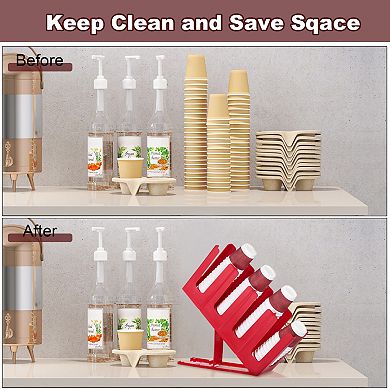 2 Pcs Cup and Lid Holder Paper Coffee Cup Dispenser Organizer with 4 Compartment