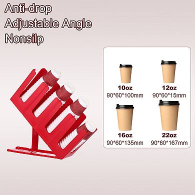 2 Pcs Cup and Lid Holder Paper Coffee Cup Dispenser Organizer with 4 Compartment