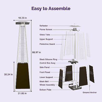 Sersper 48,000 Btu Pyramid Shaped Patio Heater