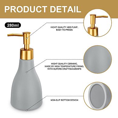 1Pc 9.5 Oz Soap Dispenser Hand and Dish Soap Dispenser Detergent Lotion Dispenser with Pump Ceramic