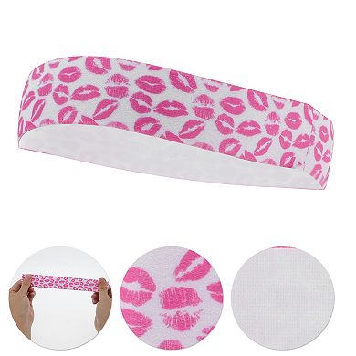 Breathable Headband Textured Sweat Headband for Sport Pink 1 Pc