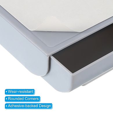 Under Table Drawer, 2 Pack Slide Out Hidden Self-Adhesive Pencil Tray Drawer Grey White