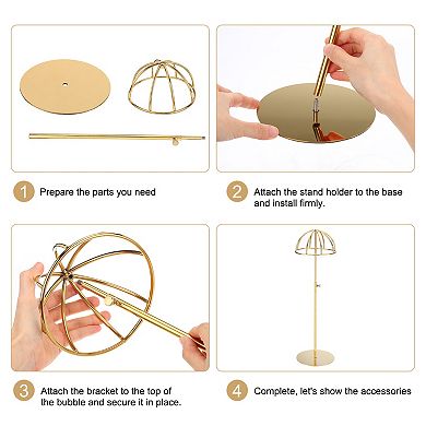 4Pcs Stainless Steel Hat Display Stand 12"-24" Adjustable Height Hat Stand Holder Wigs Display Rack