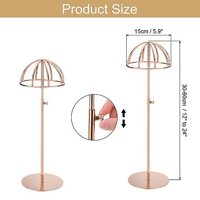 4Pcs Stainless Steel Hat Display Stand 12"-24" Adjustable Height Hat Stand Holder Wigs Display Rack