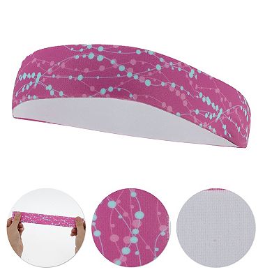 Breathable Headband Textured Sweat Headband for Sport Rose Red 1 Pc