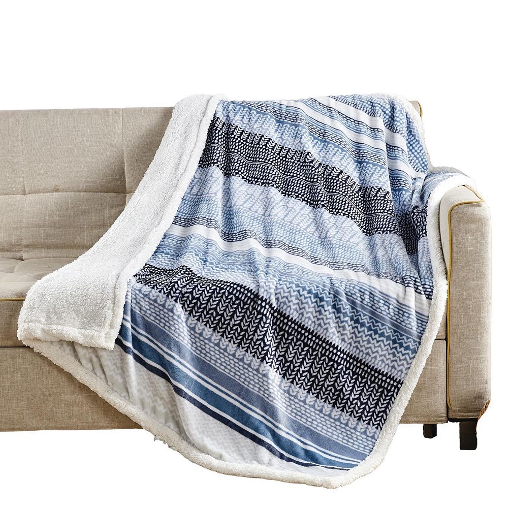 Anissa with Sherpa Plush Decorative All Season Plum Throw Blanket