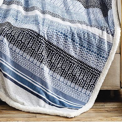 Anissa with Sherpa Plush Decorative All Season Plum Throw Blanket