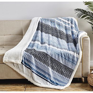 Anissa with Sherpa Plush Decorative All Season Plum Throw Blanket