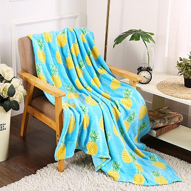 Pineapple Plush Decorative All Season Throw Blanket