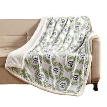 Faith, Hope & Love with Sherpa Plush Decorative All Season Plum Throw Blanket