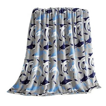 Shark Plush Decorative All Season Plum Throw Blanket