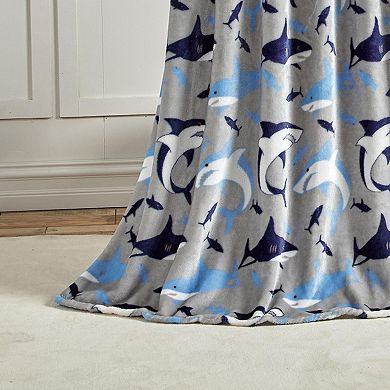 Shark Plush Decorative All Season Plum Throw Blanket