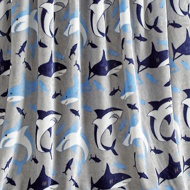 Shark Plush Decorative All Season Plum Throw Blanket