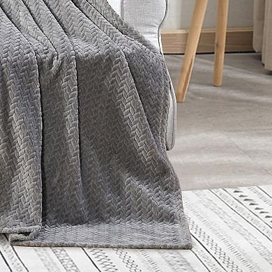 Chevron Plush All Season Decorative Throw Blanket