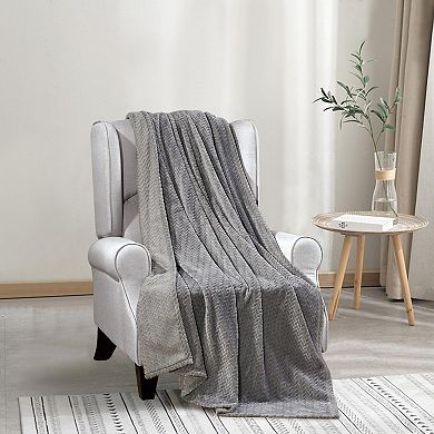 Chevron Plush All Season Decorative Throw Blanket