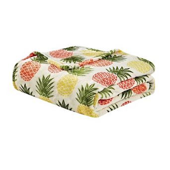 Natural Pineapple All Season Plush Decorative Throw Blanket