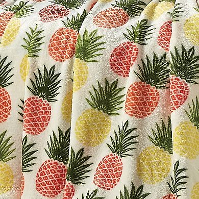 Natural Pineapple All Season Plush Decorative Throw Blanket