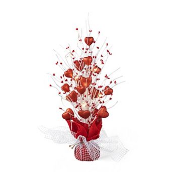 Glitzhome 21"H Lighted Valentine's Artificial Heart Table Tree