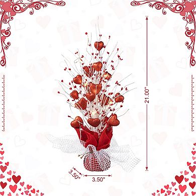 Glitzhome 21"H Lighted Valentine's Artificial Heart Table Tree