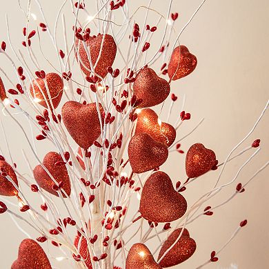 Glitzhome 21"H Lighted Valentine's Artificial Heart Table Tree