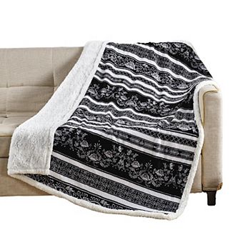 Odelia with Sherpa Plush Decorative All Season Plum Throw Blanket
